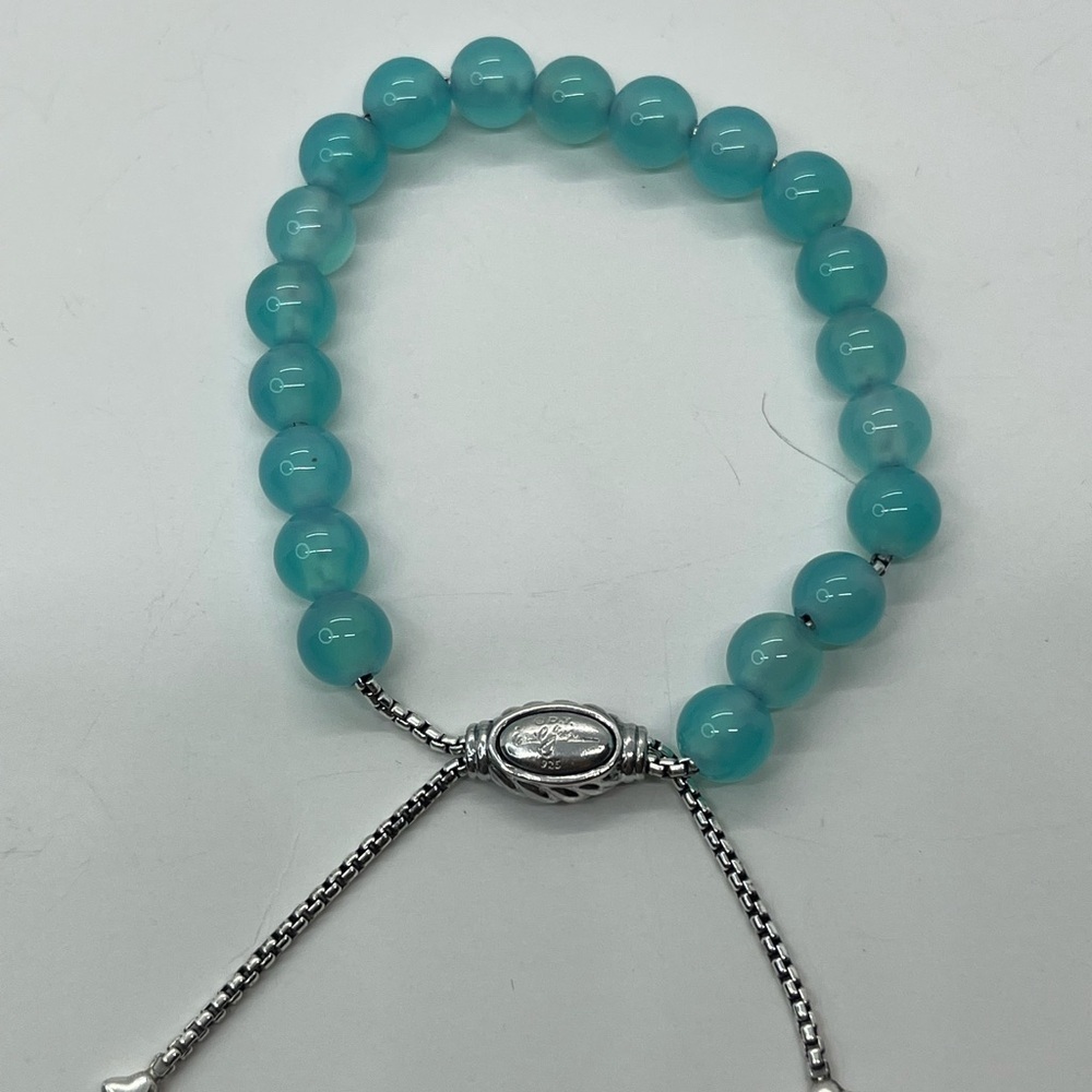 David Yurman woman’s aqua Caledonia spiritual bead bracelet 8mm - Picture 2 of 5